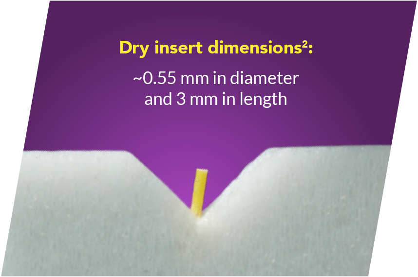 Dry insert dimensions = -0.55 diameter and 3 mm length